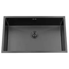 DOMSA - Lavaplatos Deluxe MDS8050B-B-S/L 1 Cubeta(s) 80x21x50 cm Acero inoxidable