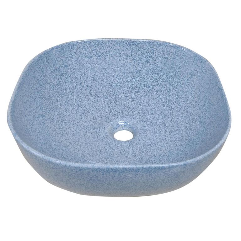 Lavamanos Sobrepuesto Forma Curva Loza 41.5x13.5x41.5 cm Azul/Celeste