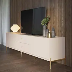 DECOCASA - Rack Jasper2.2Offwhite Brillo Gold