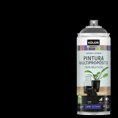 KOLOR - Pintura Esmalte Base Agua en Spray Negro Satinado 400 ml