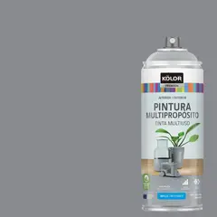 KOLOR - Pintura Esmalte Base Agua en Spray Gris Plata Brillante 400 ml