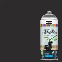 KOLOR - Pintura Esmalte Base Agua en Spray Gris Carbón Brillante 400 ml