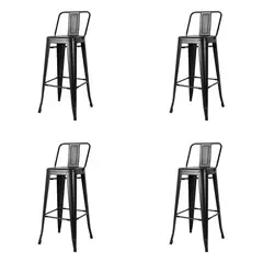 DE PIES A CABEZA - Pack 4 Pisos Tolix R Negro 66x32x32 cm