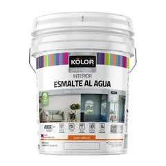 KOLOR - Esmalte al Agua Tineta 4 galón(es) Semibrillante Blanco