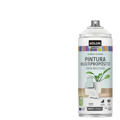 KOLOR - Pintura Esmalte Base Agua en Spray Blanco Mate 400 ml
