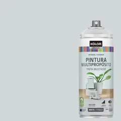 KOLOR - Pintura Esmalte Base Agua en Spray Gris Claro Mate 400 ml