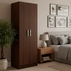 VEKKAHOME - Clóset One 2 Puerta(s) 5 Repisa(s) 57x170x29 cm Café