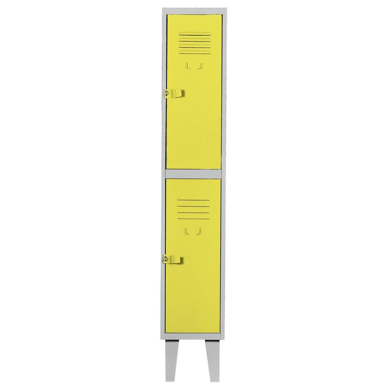 Locker Alta Resistencia 1 Cuerpo 2 Puerta(s) 29x170x45 cm Amarillo