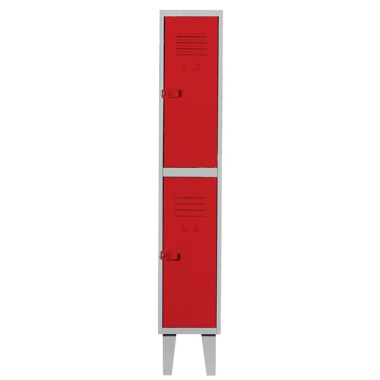 Locker Alta Resistencia 1 Cuerpo 2 Puerta(s) 29x170x45 cm Rojo