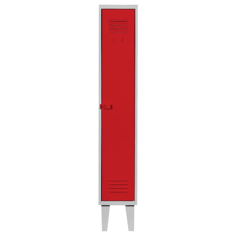 Locker Alta Resistencia 1 Cuerpo 1 Puerta(s) 1 Repisa(s) 29x170x45 cm Rojo
