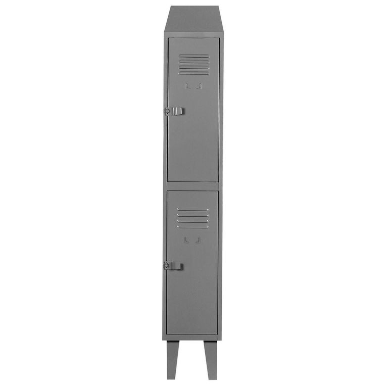 Locker Alta Resistencia con Malla 1 Cuerpo 2 Puerta(s) 29x190x45 cm Gris Eco