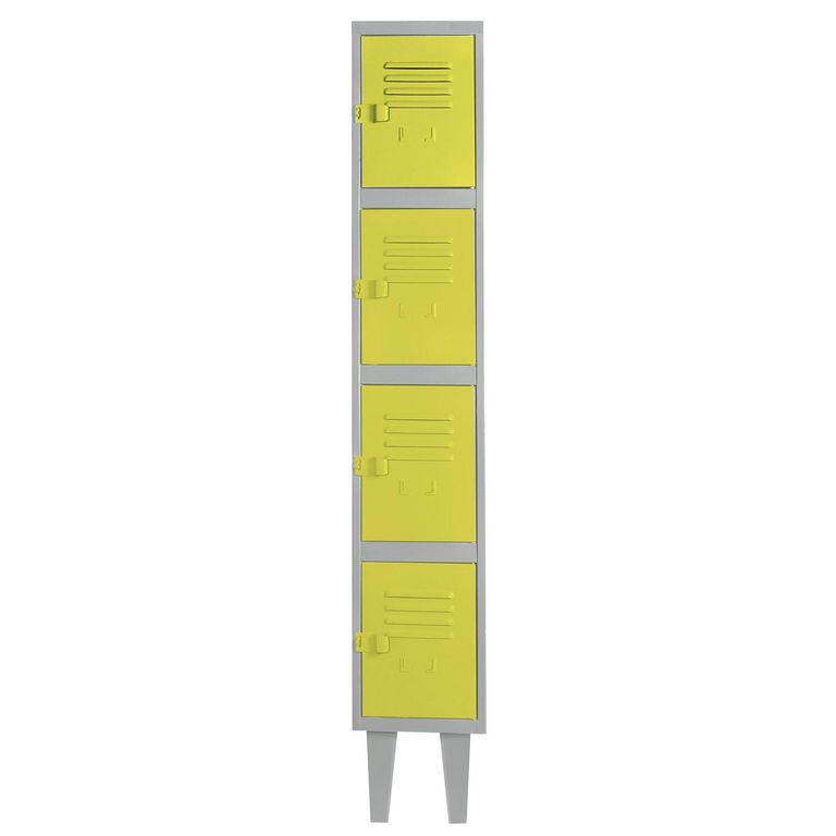 Locker Alta Resistencia 1 Cuerpo 4 Puerta(s) 29x170x45 cm Amarillo