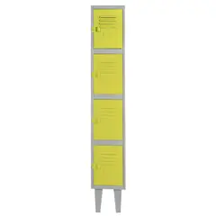 MOVILOCKERS - Locker Alta Resistencia 1 Cuerpo 4 Puerta(s) 29x170x45 cm Amarillo