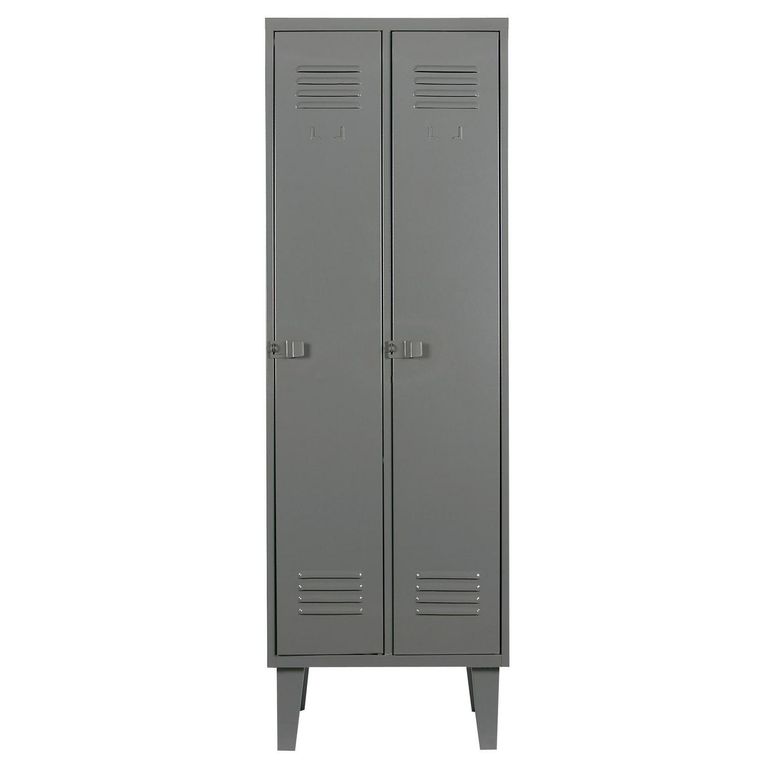 Locker Alta Resistencia 2 Cuerpos 2 Puerta(s) 2 Repisa(s) 56x170x45 cm Gris Eco
