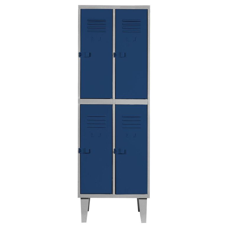Locker Alta Resistencia 2 Cuerpos 4 Puerta(s) 56x170x45 cm Azul