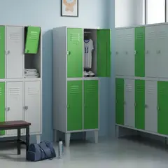 MOVILOCKERS - Locker Alta Resistencia 2 Cuerpos 4 Puerta(s) 56x170x45 cm Verde