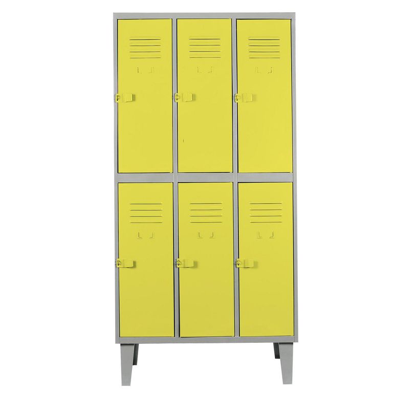 Locker Alta Resistencia 3 Cuerpos 6 Puerta(s) 83x170x45 cm Amarillo