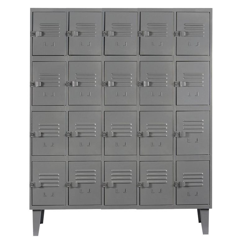 Locker Alta Resistencia 5 Cuerpos 20 Puerta(s) 137x170x45 cm Gris Eco