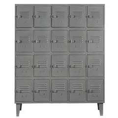 MOVILOCKERS - Locker Alta Resistencia 5 Cuerpos 20 Puerta(s) 137x170x45 cm Gris Eco