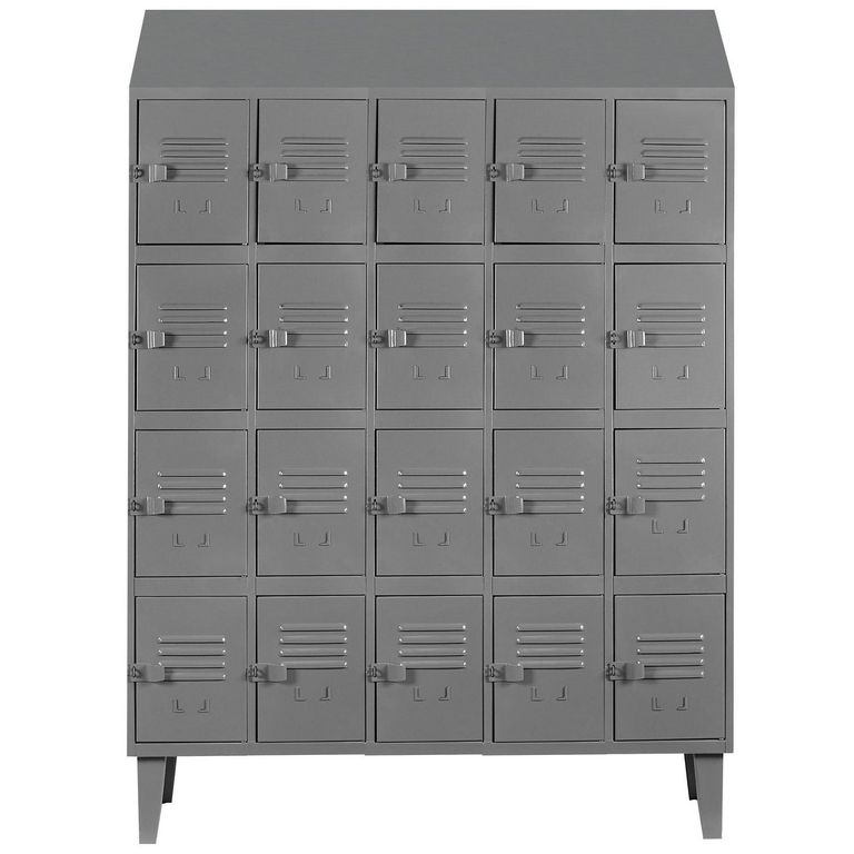 Locker Alta Resistencia 5 Cuerpos 20 Puerta(s) 137x190x45 cm Gris Eco