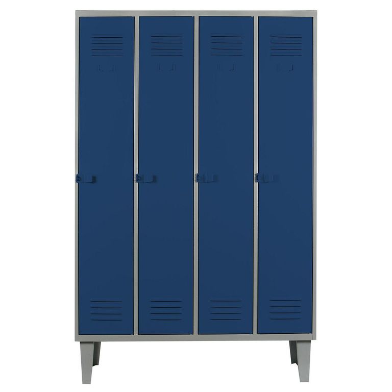 Locker Alta Resistencia 4 Cuerpos 4 Puerta(s) 1 Repisa(s) 110x170x45 cm Azul