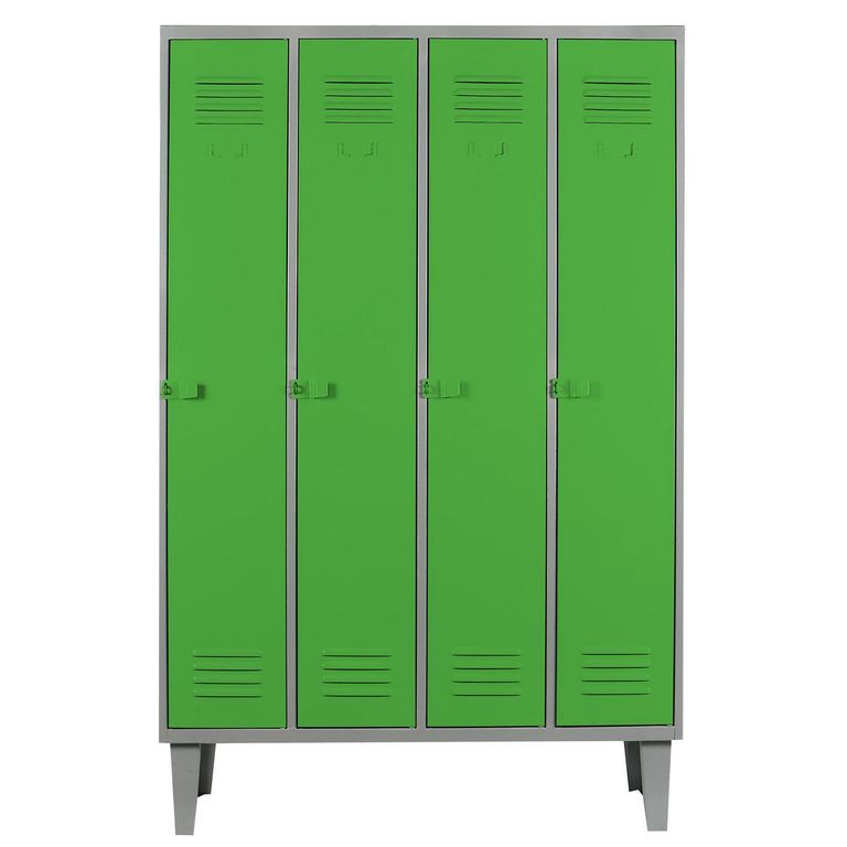 Locker Alta Resistencia 4 Cuerpos 4 Puerta(s) 1 Repisa(s) 110x170x45 cm Verde
