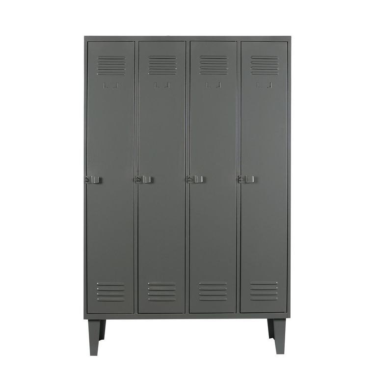 Locker Alta Resistencia 4 Cuerpos 4 Puerta(s) 1 Repisa(s) 110x170x45 cm Gris Eco