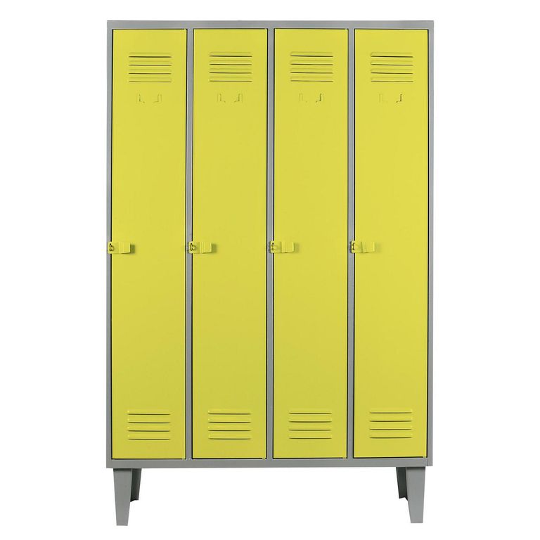 Locker Alta Resistencia 4 Cuerpos 4 Puerta(s) 110x170x45 cm Amarillo