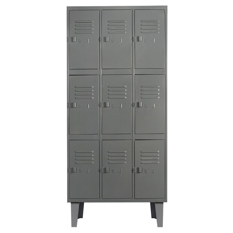 Locker Alta Resistencia 3 Cuerpos 9 Puerta(s) 83x170x45 cm Gris Eco