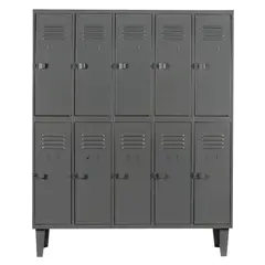 MOVILOCKERS - Locker Alta Resistencia 5 Cuerpos 10 Puerta(s) 137x170x45 cm Gris Eco