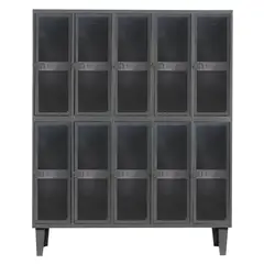 MOVILOCKERS - Locker Alta Resistencia 5 Cuerpos 10 Puerta(s) 137x170x45 cm Gris Eco