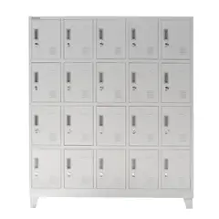 MOVILOCKERS - Locker Ensamblado 5 Cuerpos 20 Puerta(s) 138x170x45 cm Gris Agata