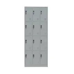 MOVILOCKERS - Locker de Oficina 3 Cuerpos 12 Puerta(s) 90x180x40 cm Gris Agata