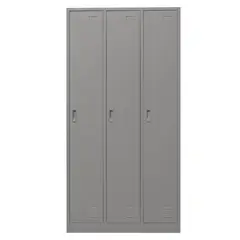 MOVILOCKERS - Locker de Oficina 3 Cuerpos 3 Puerta(s) 3 Repisa(s) 90x180x40 cm Gris Agata