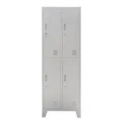 MOVILOCKERS - Locker Ensamblado 2 Cuerpos 4 Puerta(s) 4 Repisa(s) 56xx45 cm Gris Agata