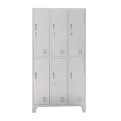 MOVILOCKERS - Locker Ensamblado 3 Cuerpos 6 Puerta(s) 6 Repisa(s) 83x170x45 cm Gris Agata