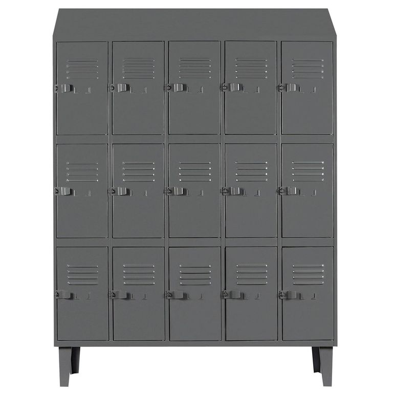 Locker Alta Resistencia 5 Cuerpos 5 Puerta(s) 5 Repisa(s) 137x190x45 cm Gris Eco