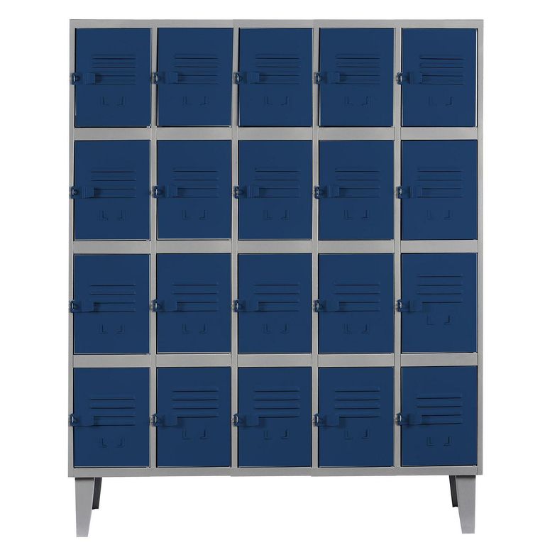 Locker Alta Resistencia 5 Cuerpos 20 Puerta(s) 137x170x45 cm Azul