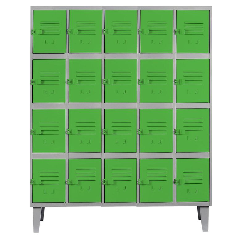 Locker Alta Resistencia 5 Cuerpos 20 Puerta(s) 137x170x45 cm Verde