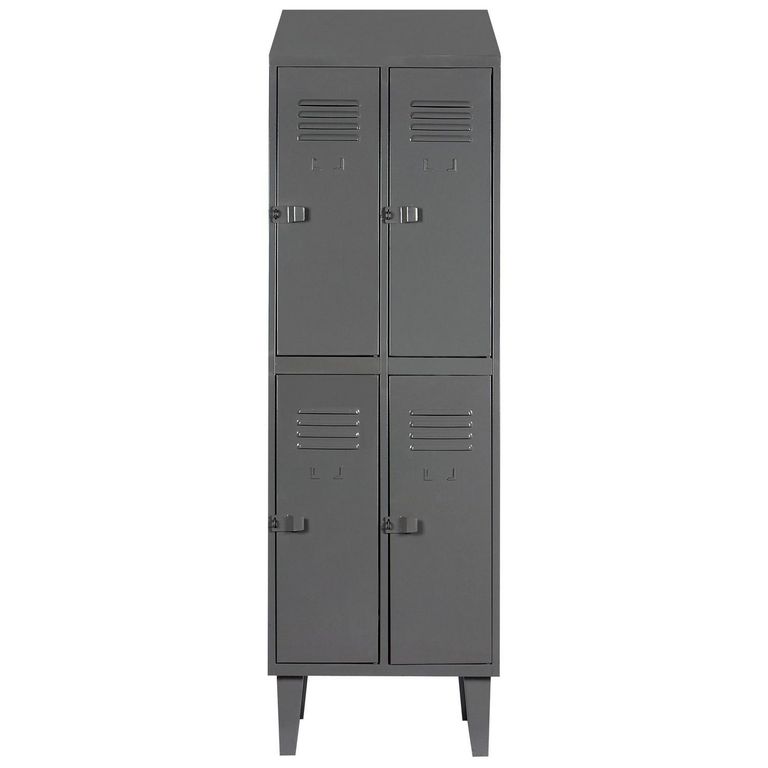 Locker Alta Resistencia 2 Cuerpos 4 Puerta(s) 56x190x45 cm Gris Eco
