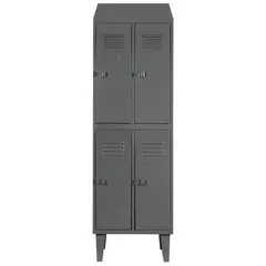 MOVILOCKERS - Locker Alta Resistencia 2 Cuerpos 4 Puerta(s) 56x190x45 cm Gris Eco