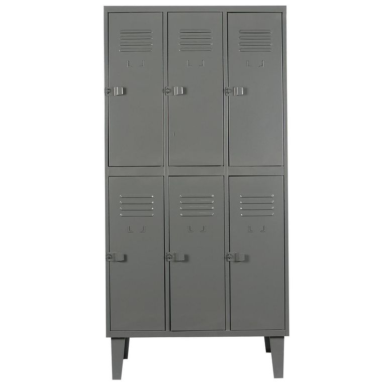 Locker Alta Resistencia 3 Cuerpos 6 Puerta(s) 83x170x45 cm Gris Eco