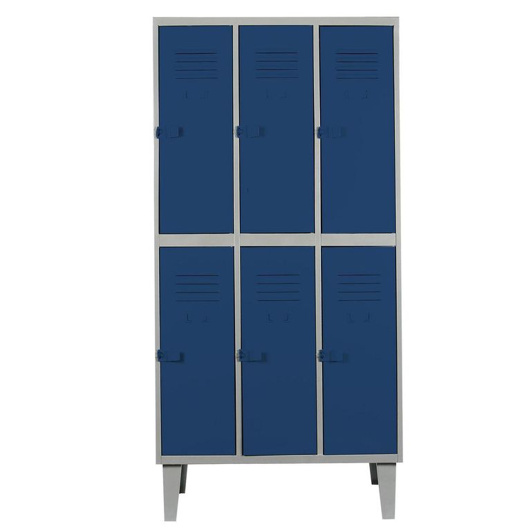 Locker Alta Resistencia 3 Cuerpos 6 Puerta(s) 83x170x45 cm Azul