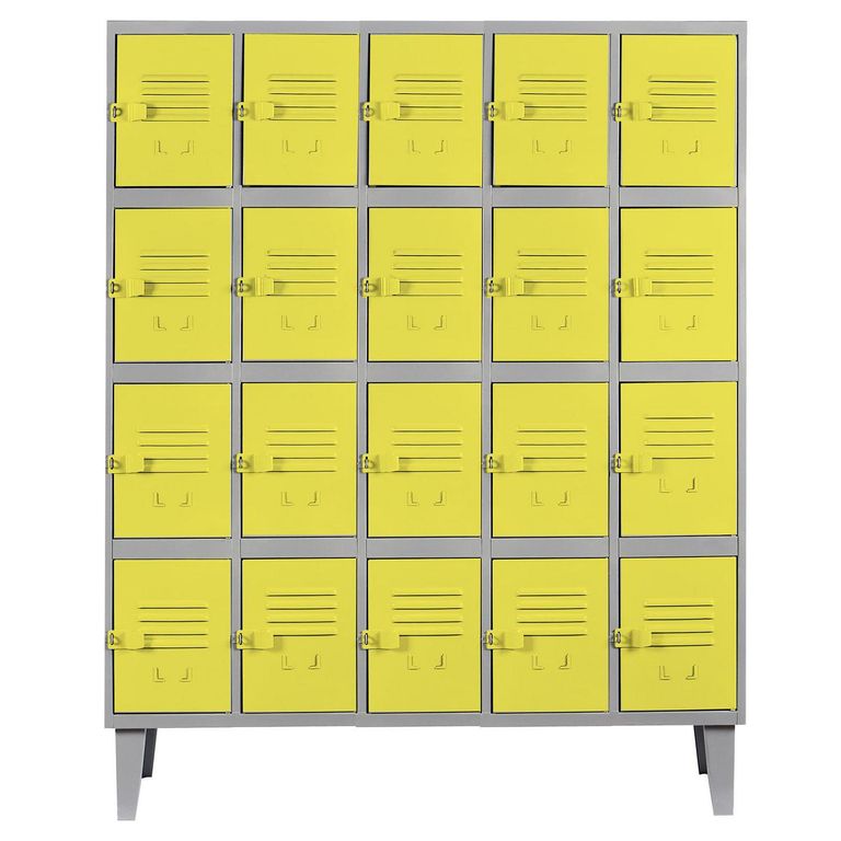 Locker Alta Resistencia 5 Cuerpos 20 Puerta(s) 137x170x45 cm Amarillo