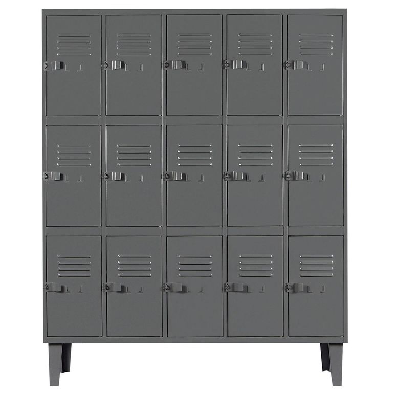 Locker Alta Resistencia 5 Cuerpos 15 Puerta(s) 137x170x45 cm Gris Eco
