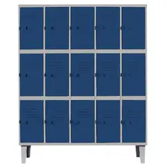 MOVILOCKERS - Locker Alta Resistencia 5 Cuerpos 15 Puerta(s) 137x170x45 cm Azul