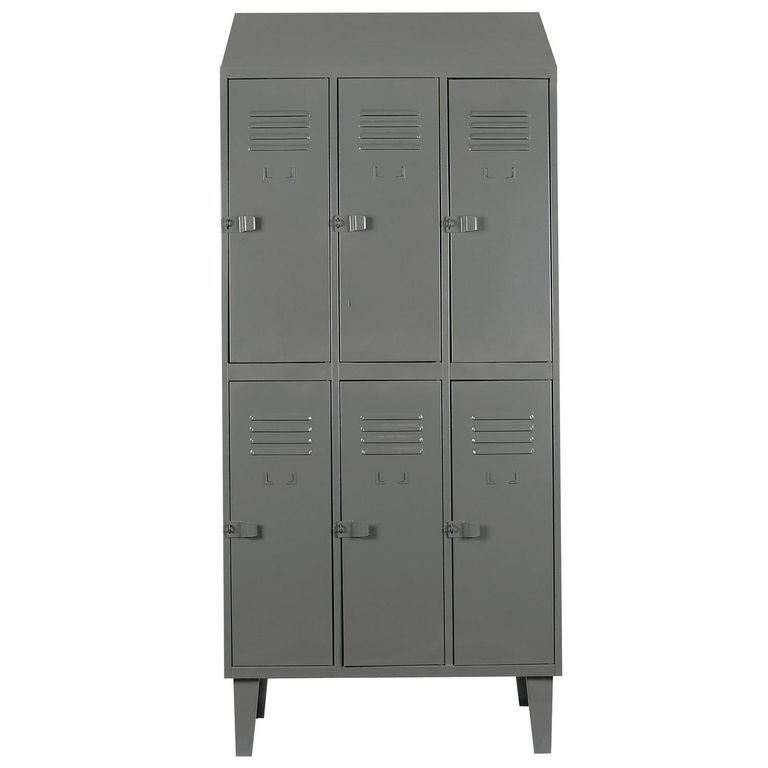 Locker Alta Resistencia 3 Cuerpos 6 Puerta(s) 83x190x45 cm Gris Eco