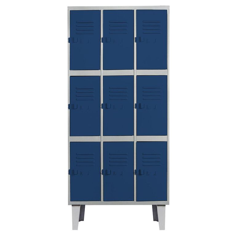 Locker Alta Resistencia 3 Cuerpos 9 Puerta(s) 83x170x45 cm Azul