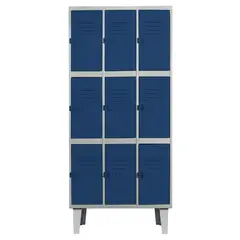 MOVILOCKERS - Locker Alta Resistencia 3 Cuerpos 9 Puerta(s) 83x170x45 cm Azul