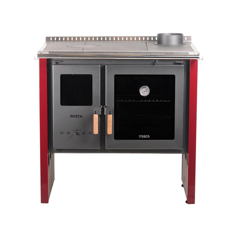 Cocina a Leña Platos Rojo Hestia 90